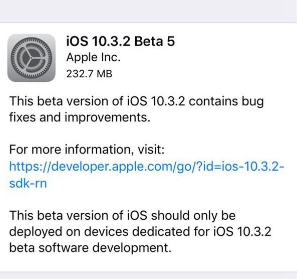 iOS10.3.2Beta5ļַǶ٣iOS10.3.2Beta5ٷַ̼[ͼ]